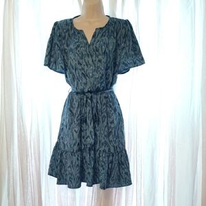 Blue Patterned Women's Dress